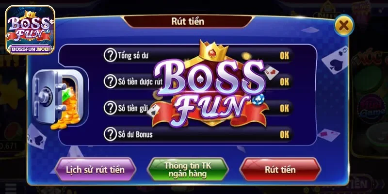 Các bước để rút tiền Bossfun về tài khoản