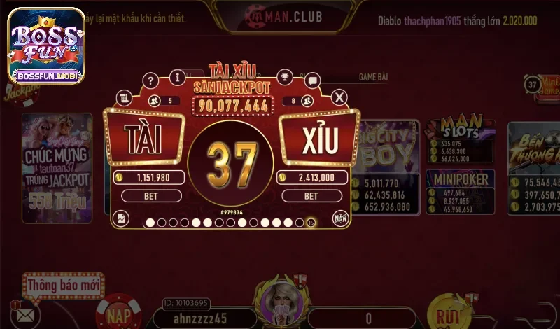 Tài xỉu Manclub Bossfun