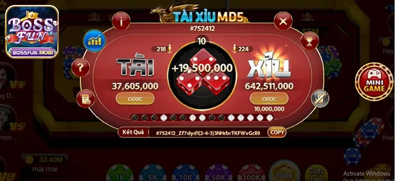 MD5 online tài xỉu tại Bossfun